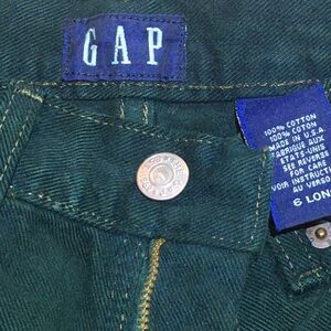 GAP Pine Green Classic Fit High-Waist Straight Leg Slim Jeans